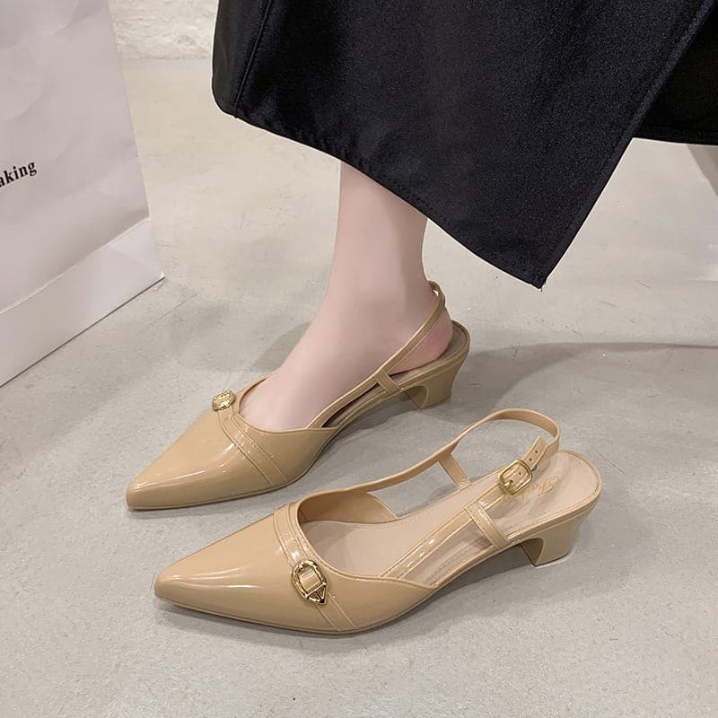 Versatile Open Back Pointed Toe Heel